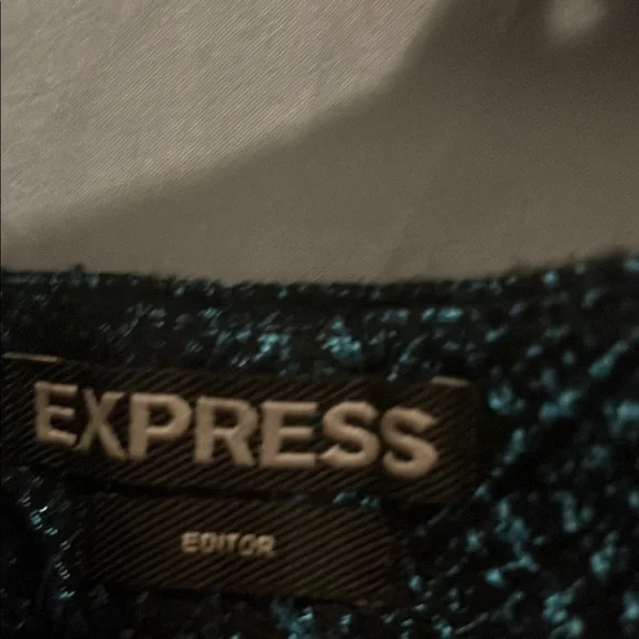 Shimmering Black and Teal Capri Pants - Picture 2 of 3